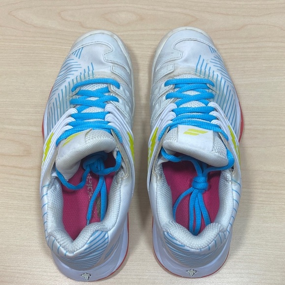 Babolat Women's Propulse Fury All Court Shoes in White and Blue - Picture 5 of 11